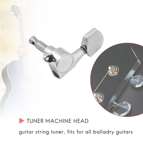 60 Pieces Silver Acoustic Guitar Machine Heads Knobs Guitar String Tuning Peg Tuner(30 for Left + 30 for Right) 1