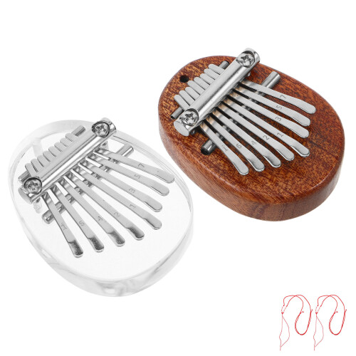 6Pz Mini Kalimba Ovale Pollice 8 Note Cristallo Facile Da