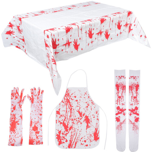 5Set Horror Halloween Grembiuli E Calze Insanguinate