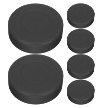 6Pz Dischi Hockey Nero Opaco in Gomma E PVC Per Allenamento