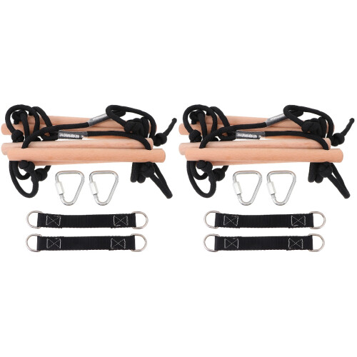 2Pz A Corda Nera Per Bambini in Legno Robusto Gioco Outdoor 1