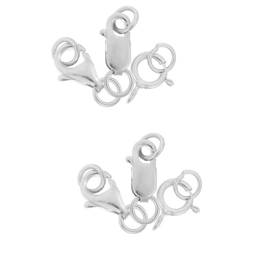 6Pz Moschettoni Argento Per Fai-Da-Te Collane E Bracciali Creativi 1