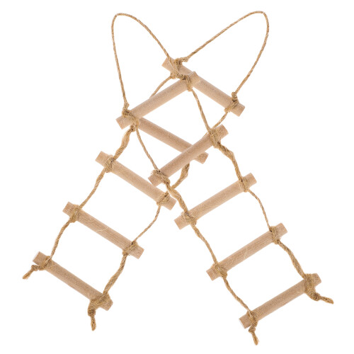 6Pz Rustica in Legno E Corda Per Mini Arredamento Khaki 1
