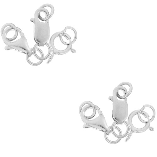 6Pz Moschettoni Argento Per Fai-Da-Te Collane E Bracciali Creativi 2