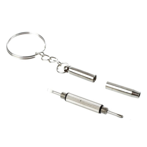 2X  Screwdriver 3 in 1 Phillips Flat Nut Hexagonal Hollow Keychain Sunglasses 2