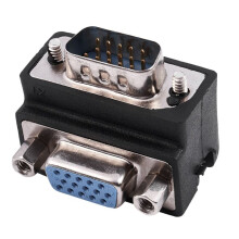 2X 15 Pines Vga Macho A Hembra M / F Adaptador de Angulo Recto