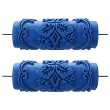 2X Paint Roller with Decorative Motifs for Machine Designs Flowers /  15 Cm