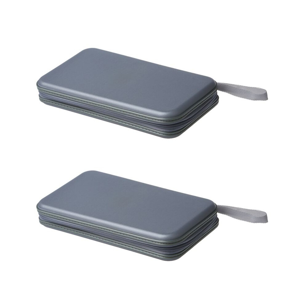 2X 80 Disc Album Cd Dvd Carry Cover Case Wallet Storage Holder Bag Hard Box - Silver 4711112904037