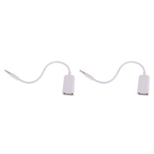2X Usb Female to Aux 3.5Mm Male Jack Plug Audio Converter Adapter Data Cable