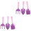 2Set Da Giardino Bambini Viola, E Pala Per 5