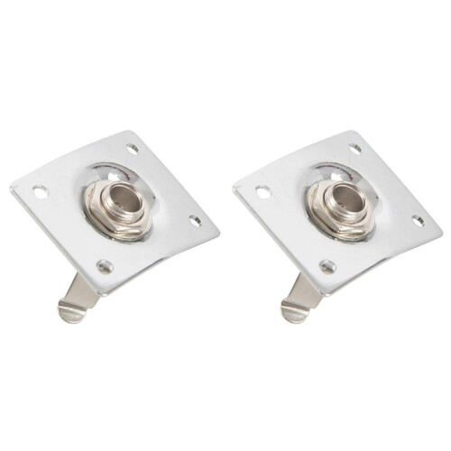 2X Chrom Platte Platz E-Ausgangsbuchse Fuer E-Gitarre