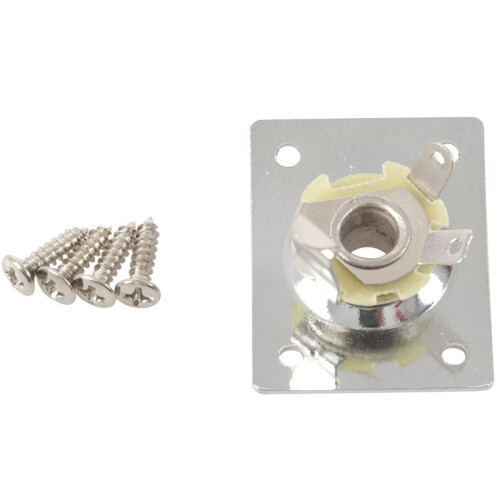 2X Chrome Plate Space E-Output Socket for Electric Guitar 1