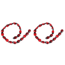 40Pcs Ladybug Lampwork Glass Spacer Beads Red 15X10Mm