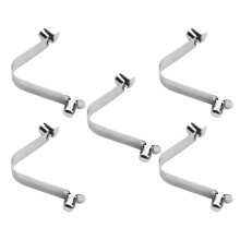 10Pcs Silver Stainless Steel Pool Brush Clips Double Pin Spring Clasps