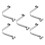 10Pcs Silver Stainless Steel Pool Brush Clips Double Pin Spring Clasps 1