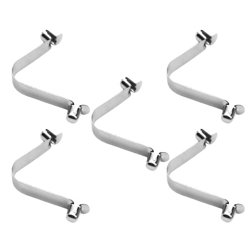 10Pcs Silver Stainless Steel Pool Brush Clips Double Pin Spring Clasps