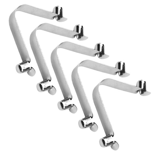 10Pcs Silver Stainless Steel Pool Brush Clips Double Pin Spring Clasps 2