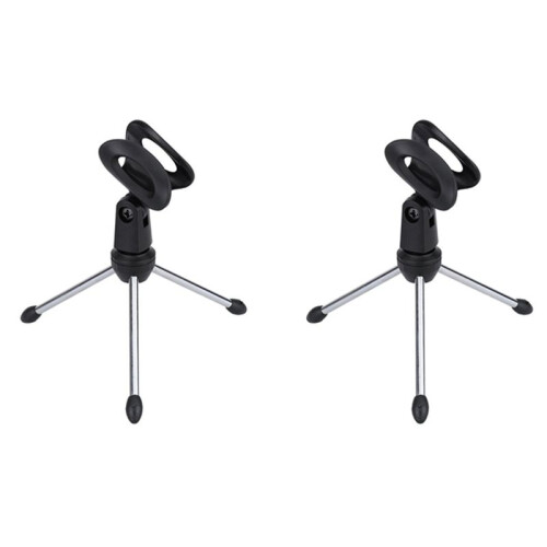 2X Detachable Foldable Portable Angle Adjustable Tripod Table Desktop Mic Miniphone Stand Holder Bracket