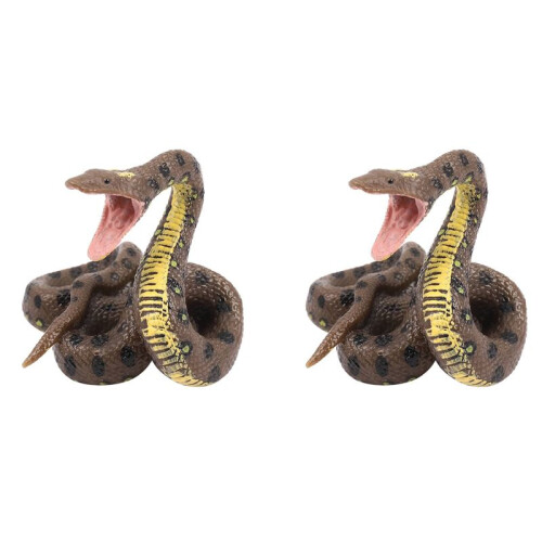 2X Children's Toy Snake Model Simulation Reptile  Python  Python Wild Animal Snake Model
