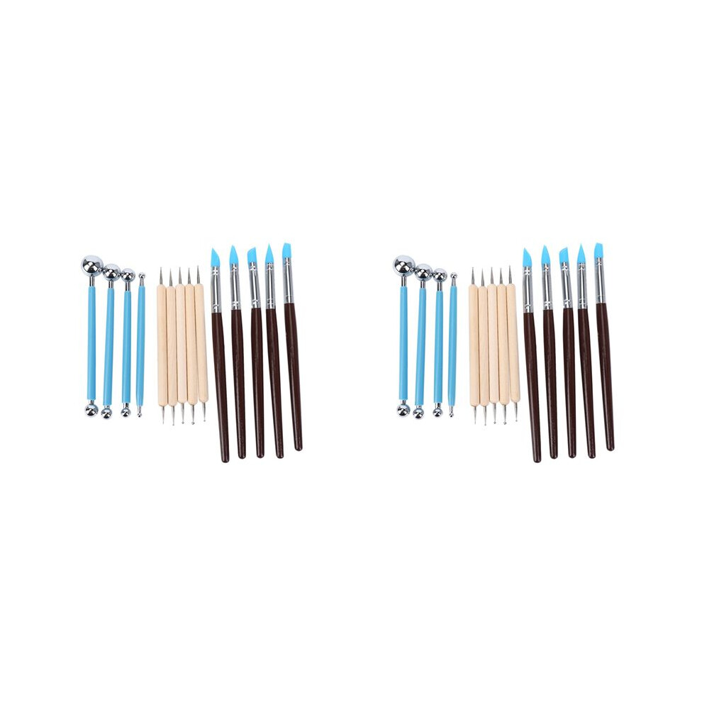 28PCS Polymer Pottery Clay Sculpting Modelling Sit  Stylus Nail Art Dotting Tools Rubber Tipped Ceramic Carving Kit