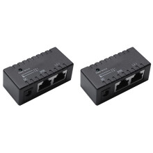 2X Poe Splitter Poe Injector Rj45 5.5mm x 2.1mm Input Passive Poe Injector Splitter Adapter Connector(Black)