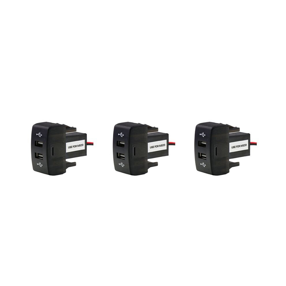 3X Car Dual Usb Charger 5V 2.1A Car Usb Power Socket Car Accessories For Truck Stralis Hi-Way Eurocargo 6032205977799