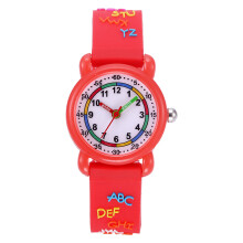 2Szt Czerwony Cartoon Zegarek Dziecięcy 3D Quartz Wodoodporny