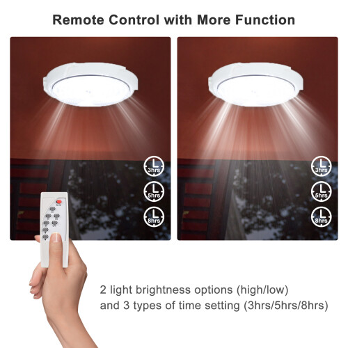 45W Solar LED Ceiling Light with Remote Control, IP65 Waterproof 2
