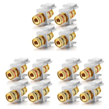 Banaan Jack Binding Post  Jack Insert met Zwarte &  Ringen, Schroef Type Audio Speaker , 6 Paar/12 Pack