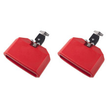 2X Bloc de Confiture de 5 Pouces, Bloc de Percussion Musicale en Plastique Compatible avec L'Instrument de Batterie Latine (Rouge)