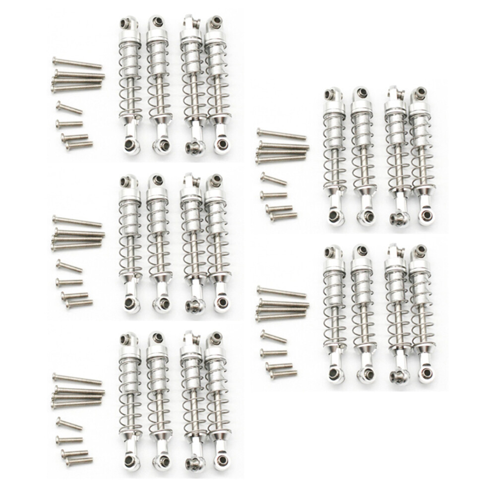 20 Pcs Metal Damper For Wpl C14 C24 C34 Mn D90 D91 D96 D99 D99s Mn90 Mn99s Rc Car Upgrade Parts, Silver 6031756245715