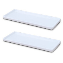 2X ProstokąTna Taca Ceramiczna Płyta BiałA Porcelana ProstokąTna Płyta do PłUkania Jamy Ustnej Taca