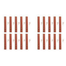20Pcs Wall Hooks,PU Leather Curtain Rod Holder, Leather Straps for Hanging Bracket DIY Home Storage Hook Wall Boho Brown