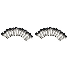 24 Piezas DIY Strait Audio Solderless 6.35 Mono Plug Solder Free Plug Guitar Effect Connector Chrome Negro