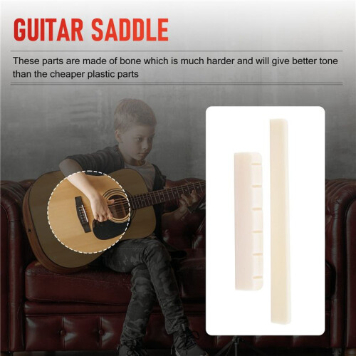 White Guitar Parts 6 String Classical Guitar Bone Bridge Saddle And Nut Set 1