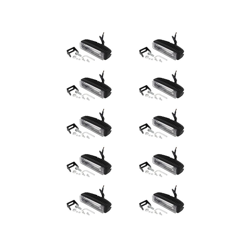 4 Inch 30W Led Forklift Truck Warning Lamp Safety Working Bar Warehouse Danger Area ,10-80V (10Pcs) Red/Light 6034260401998