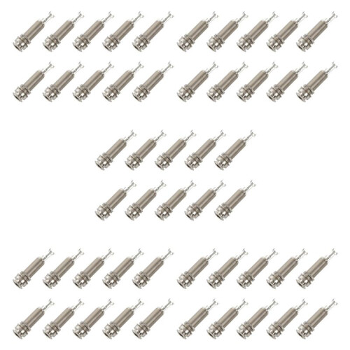 50PCS Guitar Pickup Endpin Output Jack Nickel Strap Lock Chrome