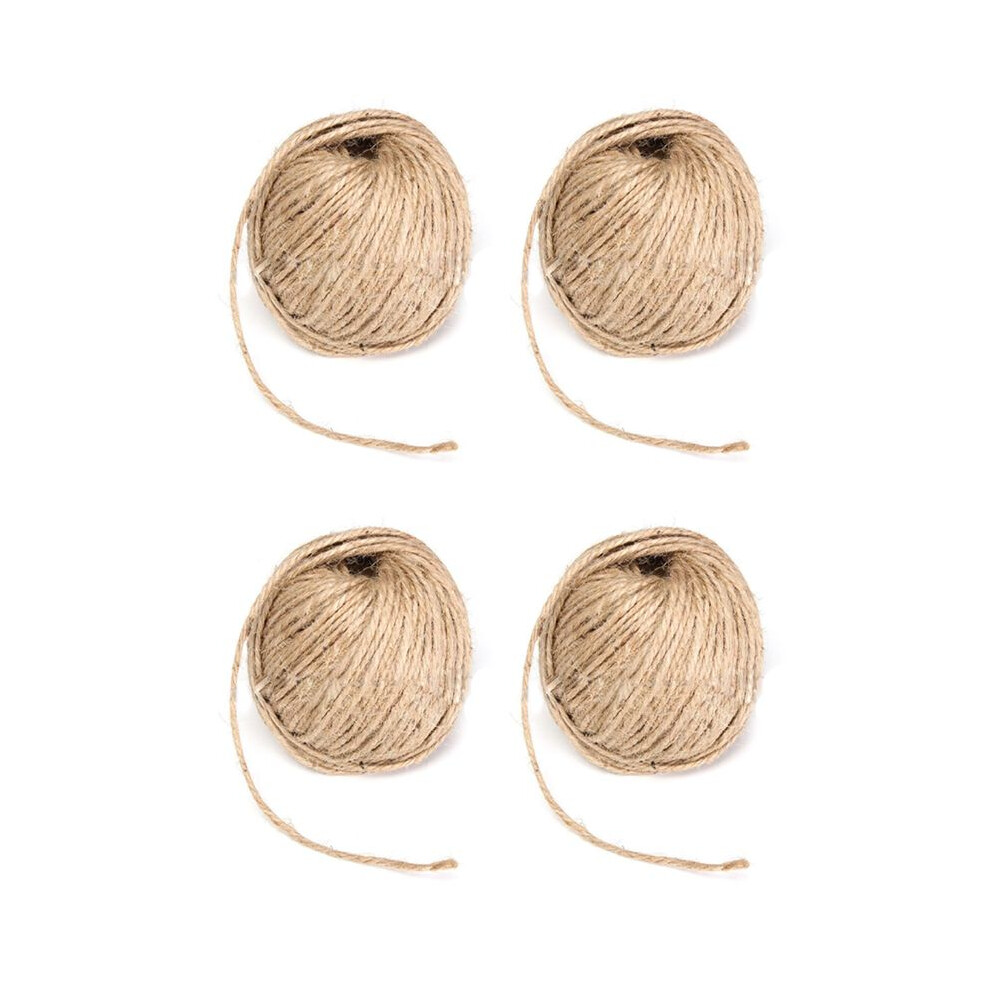 4 Pcs 3Mm Thick Brown Rustic Jute Twine Hessian String Cord Rope For Hand 50M 4711602987915