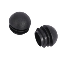 6 Pcs 25mm Dia Plastic Round Tube Inserts End Blanking Caps Black