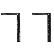 2X Lehrer 0-30cm 0-20cm Messbereich L-Foermigen Design Quadratische Lineal Schwarz