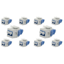 10X LC Fiber Optic Adapter LC to LC Duplex Multimode 10GB F/F Coupler for Wall Plates, Patch Panels