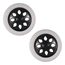 2X Rueda de Carrito de Compras Rueda de Espuma de nucleo de plastico Negro