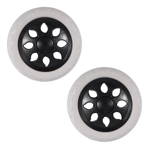 2X Black White Plastic Core Foam Shopping Trolley Cartwheel Casters