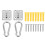 4 Sets Of Suspended Ceiling Wall Mount U-Shaped Hooks Multi-Function Hammock Hammock Hook Metal Base Plate with Hook 8