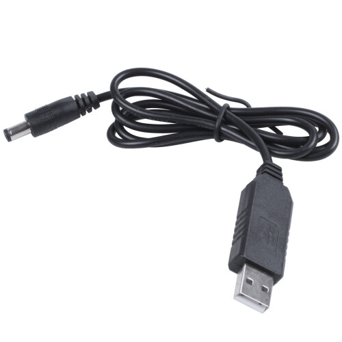 2X USB  5V a  12V 2.1mm X 5.5mm Modulo convertidor CC barril enchufe macho conector Enchufe del cable 1