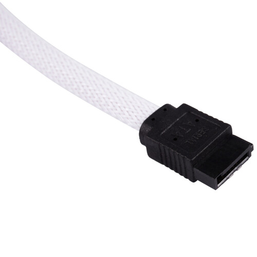 2X 50CM  3.0 III SATA3 7pin Data Cable 6Gb/s SSD Cables HDD Hard Disk Data Cord (White) 2