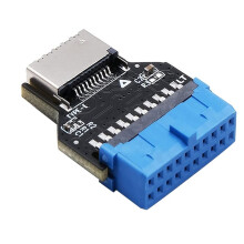 USB Header Adapter Riser USB 3.0 19Pin to USB 3.2 Type E 20Pin Converter Chassis Front Panel Type C Plug-in Port