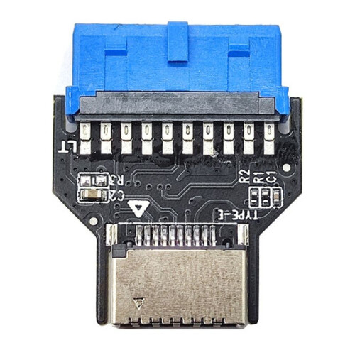 USB Header Adapter Riser USB 3.0 19Pin to USB 3.2 Type E 20Pin Converter Chassis Front Panel Type C Plug-in Port 1