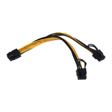 PCI-E PCI Express 6Pin Female to Dual Dual 2-Port 8Pin (6 + 2Pin) Male F/M Adapter GPU Video Card Power Cord 18AWG 20cm