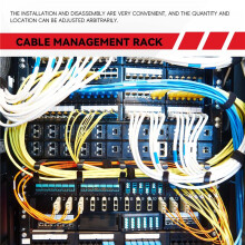 19 Inch 1U Rack Cabinets Cable Management Network Organizer Hollow Metal Base Five Ring Detachable Wire Manager Frame